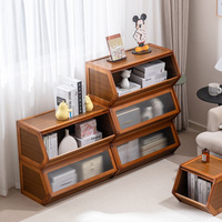 Glacière en bois 42L avec serrure et poignée, design moderne, rangement multifonctionnel