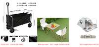 Véhicule de camping en plein air pliable portable grande poussette de luxe pour animaux de compagnie chien poussette Table chaise en bois massif pliable Egg Roll Table