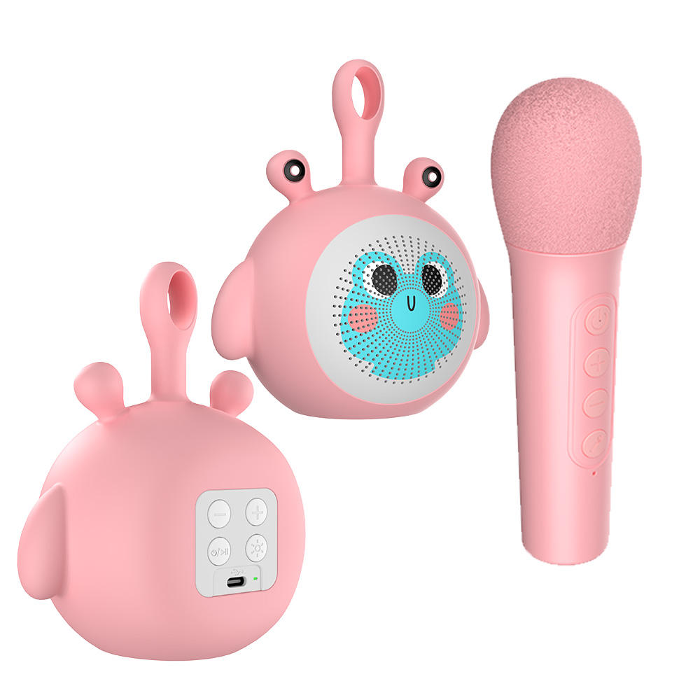 KG2-kid-HiFi-Sound-speaker-microphone-set สีชมพู-