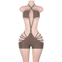 Shorts de danse exotiques, Bodys Lurex scintillants, Sous-vêtements de pole dance à bandes, Costumes de scène brillants pour festivals et raves