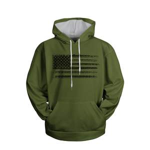 Vente en gros de sweats à capuche avec drapeau américain pour hommes pullover graphique patriotique 50% coton à manches longues avec poche - Product Image 3