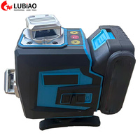 Niveau laser croisé 3D/4D autonivelant 360° vert, étanche et anti-chute, avec batterie au lithium et outils de fixation de batterie