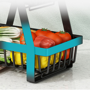 Haute qualité maison cuisine stockage métal aliments collations étagère deux couches fruits support légumes panier de rangement - Product Image 4
