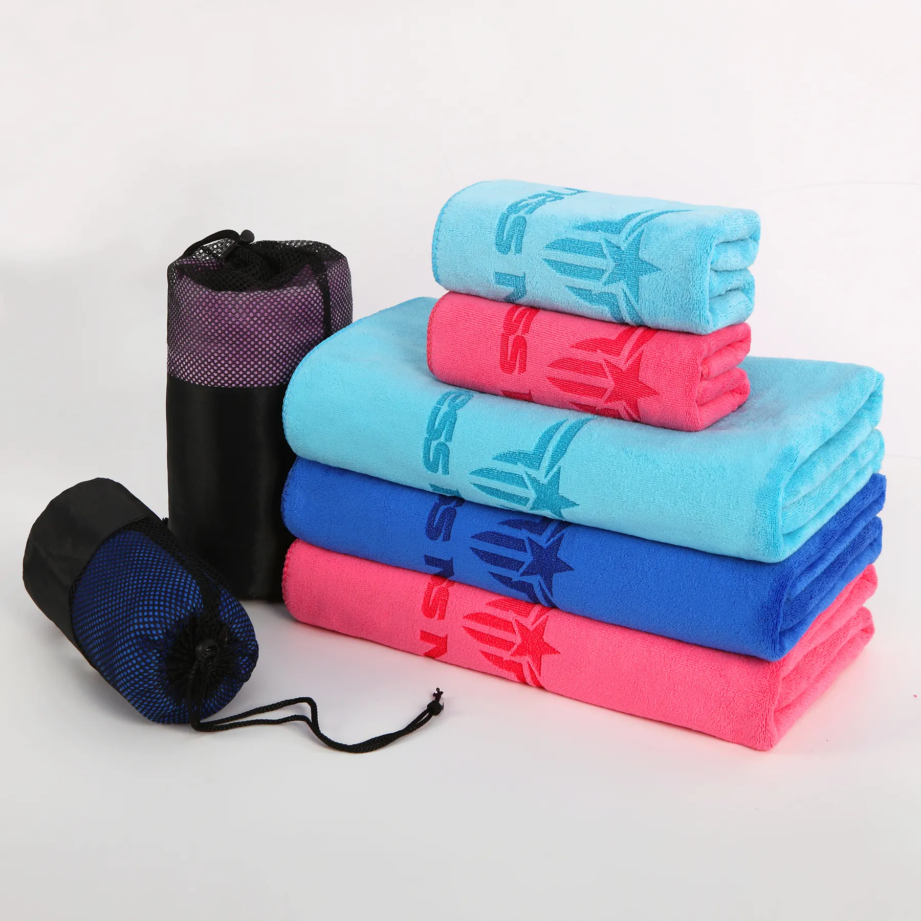 Customizable printed logo towels set yoga gym golf course promotional gift sports fitness towels set