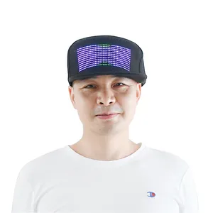 Full Color LED Smart Hat with APP Control Light up Display for Flashing Messages for Party Decorations Made of Fabric