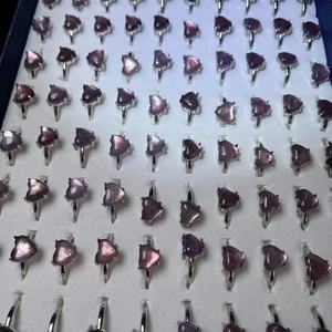 Anello con <span class=keywords><strong>Lepidolite</strong></span> e Pietre Preziose Naturali, Anelli di Acquamarina di Alta Qualità con Pietre Curative per Idea Regalo - Product Image 3