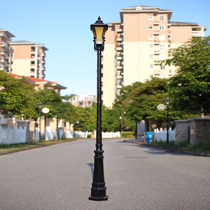 Lampadaire de jardin extérieur en fer, LED blanc chaud, abat-jour en verre, IP54, AC 220V, détecteur de mouvement, alimentation solaire, intensité variable, garantie 10 ans - Product Image 4
