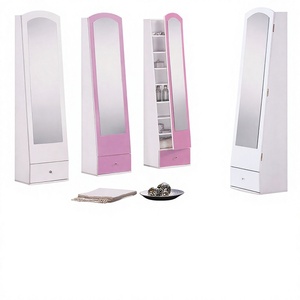 Solid Modular Convertible Modern Eco-Friendly Dressing Table Mirror <b>Shelves</b> Glass Particle Board Drawer Storage JPS 410310 - Product Image 1