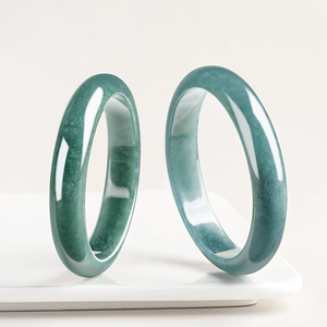 Natural Genuine <b>Silver</b> Ice-Grade Blue Water Flower Shape Auspicious <b>Bangles</b> <b>Bracelet</b> Women's Party Gift - Product Image 3