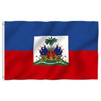 Drapeaux du pays d'Haïti de qualité supérieure, vente en gros, pas cher, impression par sublimation double face, drapeau personnalisé pour l'extérieur, nouveauté 2023