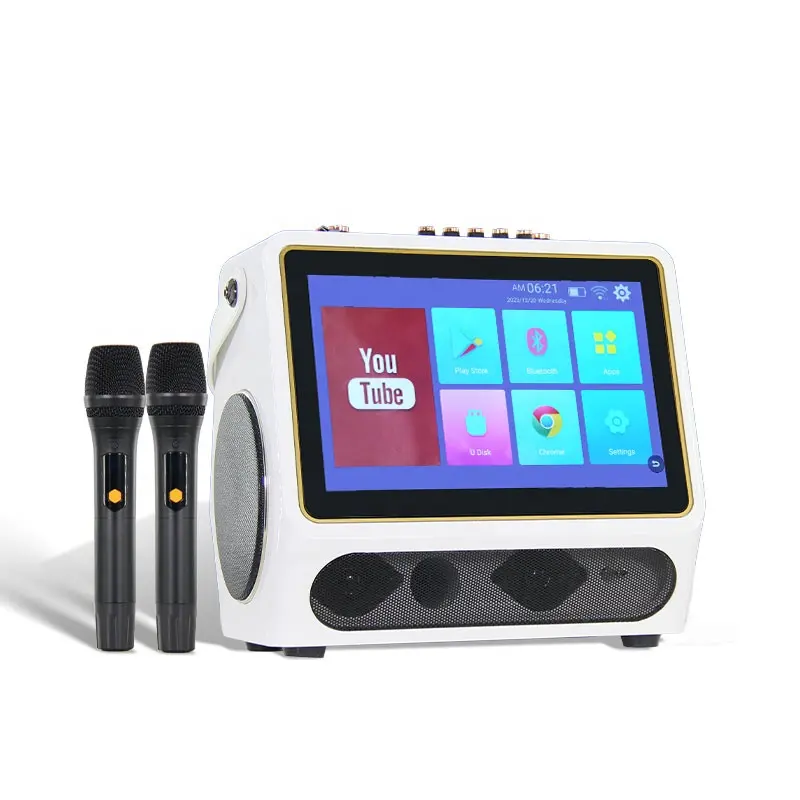 5.25 ''Portable KTV Machine Karaoké Lecteur Box Système Smart Display Écran Tactile WiFi Haut-parleurs pour Usage Domestique