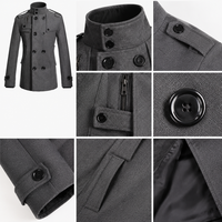 Manteau trench en laine sur mesure pour homme, coupe ajustée mi-longue, manteau d'hiver décontracté, vêtements d'extérieur tendance en gros
