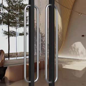 Maniglia per Porta in Acciaio Inox Stile C Personalizzabile, Disponibile in Argento, Nero, Oro e Rosso, per Porte d'Ingresso - Product Image 4