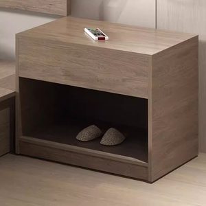 Table de chevet d'hôtel en bois, meuble de rangement compact de style contemporain de qualité hôtelière pour chambre et salon - Product Image 2
