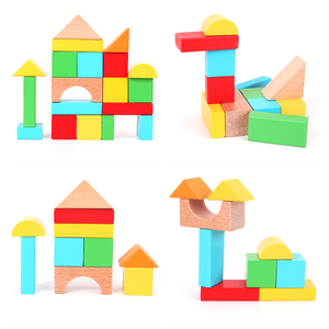 Nouveau design jouets en bois enfants remorque blocs de construction forme géométrique empilage cognitif éducation précoce puzzle illumination - Product Image 5