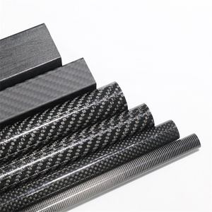 Estera de superficie lisa de sarga de tubo de fibra de carbono tejida <span class=keywords><strong>3K</strong></span> ligera de alta resistencia personalizada brillante - Product Image 4