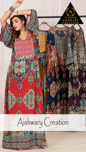 Vestido Largo Kaftan 100% Algodón para Mujer, Ropa Musulmana Tradicional, Estampado, Holgado, Maxi Vestido, Proveedor Directo de Fábrica, Venta al Por Mayor - Product Image 3