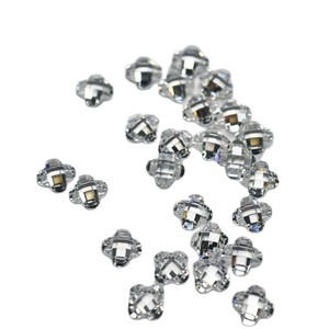 Four Petal Plum Blossom Cut 6x6mm White Cubic Zirconia For Jewelry Making - Product Image 5