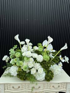 Arcos de Cuernos Verdes y Blancos de Moda de 8x8 pies, Arcos Florales Tropicales para Decoración de Bodas - Product Image 6