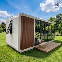 Cabane préfabriquée de luxe, petite maison en forme de pomme, structure en acier léger, studio modulaire, pod imperméable, bureau Ray-Zen
