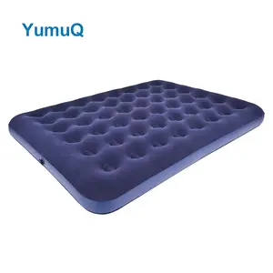 YumuQ Cheap Size Foldable Folding Camping Inflatable Blow Up Sleeping Pad Air Mattress Outdoor With Built In Pump