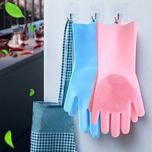 Gants de cuisine personnalisés en silicone résistant à la chaleur, imperméables, pour le nettoyage des animaux domestiques, gants de vaisselle réutilisables - Product Image 4