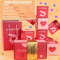 Vente en gros de boîte-cadeau surprise de haute qualité avec logo personnalisé explosion avec confettis pour argent proposition d'anniversaire de Saint-Valentin