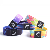 Individuelles Logo Größe Musikparty NFC Polyester Stoff elastisches Armband Armband Armband