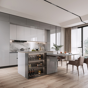 New Design Lacquer Painting Kitchen Cabinets Cupboard Cheap China Furniture Design Sets Sample - Product Image 1
