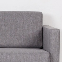 Canapé 2 places en lin gris, coussin séparé, style Chesterfield moderne, petit canapé avec pieds en bois massif, certifié BSCI, pour salon et entrepôt