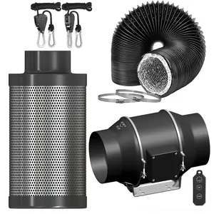 Air Filtration Kit, 6-Inch 405 CFM duct Fan with 0-10 Variable Speed Controller, 6" Carbon Filter and 16 Feet of Ducting Combo