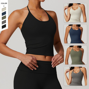 حزام جديد معلق الرقبة جميلة الظهر مع حصيرة الصدر للياقة البدنية ضيق عارضة سرعة التجفيف أعلى للنساء - Product Image 6