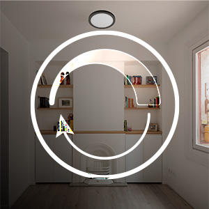 Plafonnier LED moderne ultra-fin de 5 pouces avec variateur d'intensité 5CCT pour salon - Product Image 5