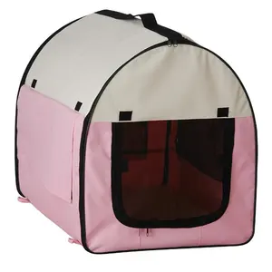 Foldable Pet Carrier Bag Custom Pink Dog Soft Crate Portable Cat Bag Pet Cages Carrier For Travel