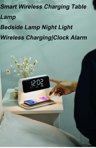 Multifunctional 5W 3 in 1 <b>Bedside</b> <b>Lamp</b> Touch <b>Wireless</b> <b>Charger</b> Night <b>Lamp</b> Dimmable <b>with</b> Digital Alarm Clock for Bedroom Dormitory - Product Image 4
