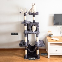En gros Arbre à chat moderne, écologique, grande taille, en bois, sisal et peluche, avec griffoir, maison et tour pour chats