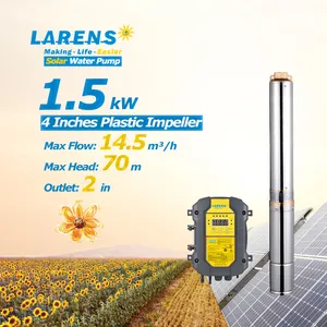 4 Inches Solar Submersible Water Pump Supplier DC 1.5 kW Solar Water Pump for Agriculture