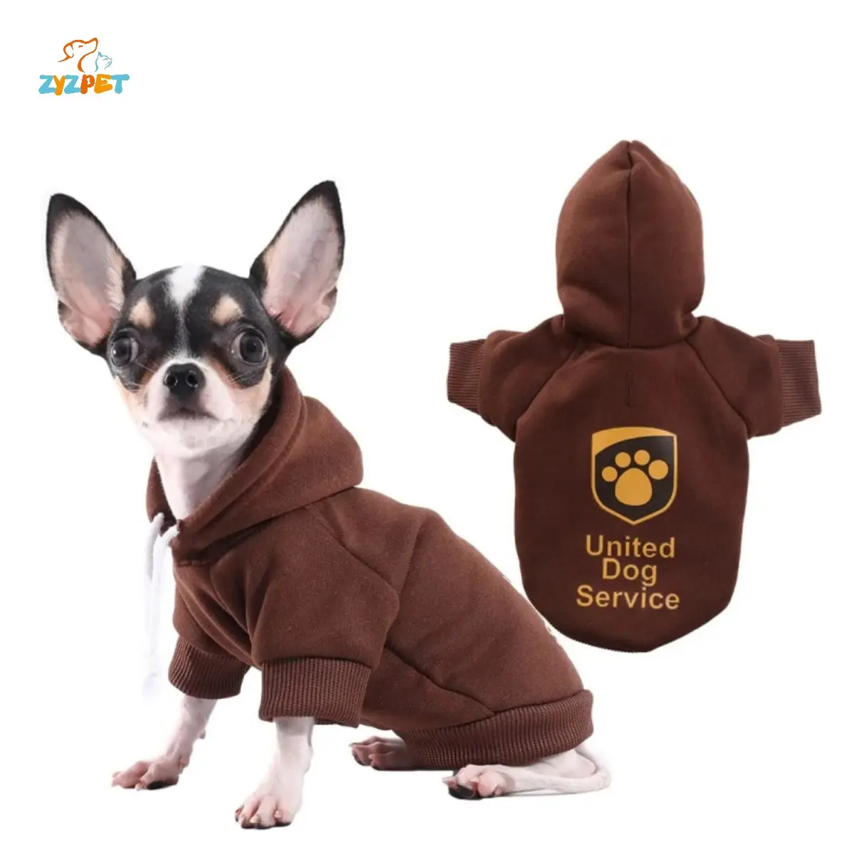 ZYZPET toptan özel köpek kış ceket lüks köpek giysileri köpek ceket Hoodie boşlukları klasik baskı açık aşınma sürdürülebilir