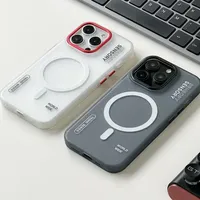 Coque de protection givrée antichoc avec chargement sans fil tendance pour iPhone 16, 15 Pro Max, 14 Pro, 13 Pro, 14, 13 Pro Max