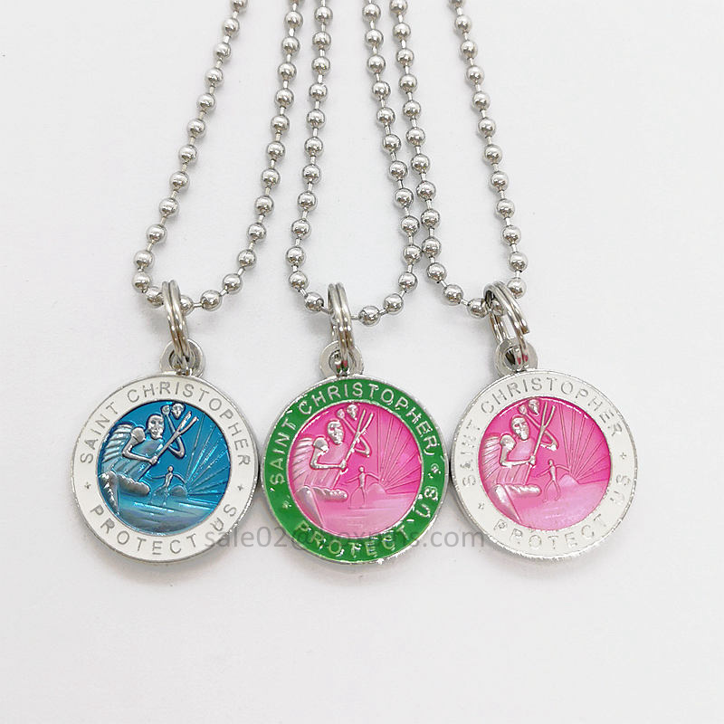 St Christopher金メダルジュエリーネックレス金属セント