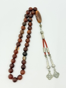 Rosario Musulmano a Forma di Sfera, 10mm, in Corno di Bue, 33 Perle, Misbaha Islamica, Braccialetto Arabo Religioso, Tasbih per la Preghiera - Product Image 6