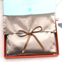 Pochette de Rangement Luxe en Satin Rose Imprimé Logo Personnalisé pour Extensions de Cheveux, Cosmétiques, Perruques et Cadeaux