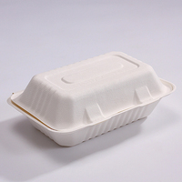 Boîte à lunch en bagasse de canne à sucre biodégradable, type coquille, 9x6 pouces, multi-compartiments, pour sushis et chewing-gum – Vente en gros à chaud