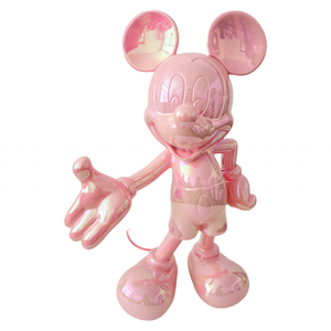 Esculturas de Resina con Baño de Cromo Rosa de <span class=keywords><strong>Mickey</strong></span> y <span class=keywords><strong>Minnie</strong></span>, Personajes de TV y Cine, 30 cm, para Hogar, Oficina, Dormitorio, Galería de Arte, Vitrina - Product Image 2