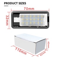 Lumière de plaque d'immatriculation LED pour voiture 12V 18 LED Canbus pour Audi A3 A4 A6 A8 B6 B7 Q7 RS6 Plus Avant Quattro Cabriolet