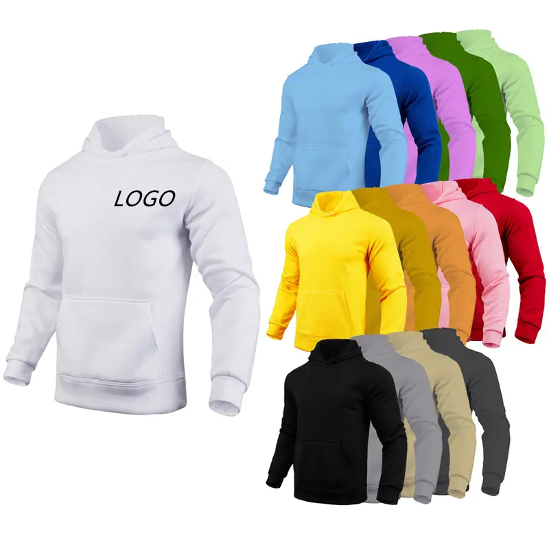 Felpe oversize con Logo personalizzato taglia usa Pullover felpe con cappuccio tinta unita in bianco 320g 85% cotone 15% poliestere felpe con cappuccio da uomo personalizzate taglie forti