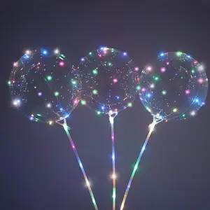 Ballons gonflables de décoration de mariage de haute qualité, boule BOBO, batterie, lumières Led, ballons de décoration, ballons à bulles