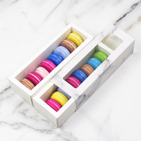 Tiroir en papier kraft transparent avec fenêtre en PVC, boîte pour pâtisserie, biscuits, macarons