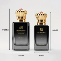 En stock, flacon de parfum vide 30ML 50ML, flacon de parfum carré en verre noir 100ML, flacon de parfum vide avec emballage en boîte