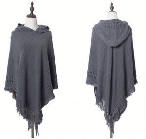 Poncho long en acrylique, cape de haute qualité, tricotée, imprimé numérique, multicolores, mode hiver pour femmes - Product Image 2